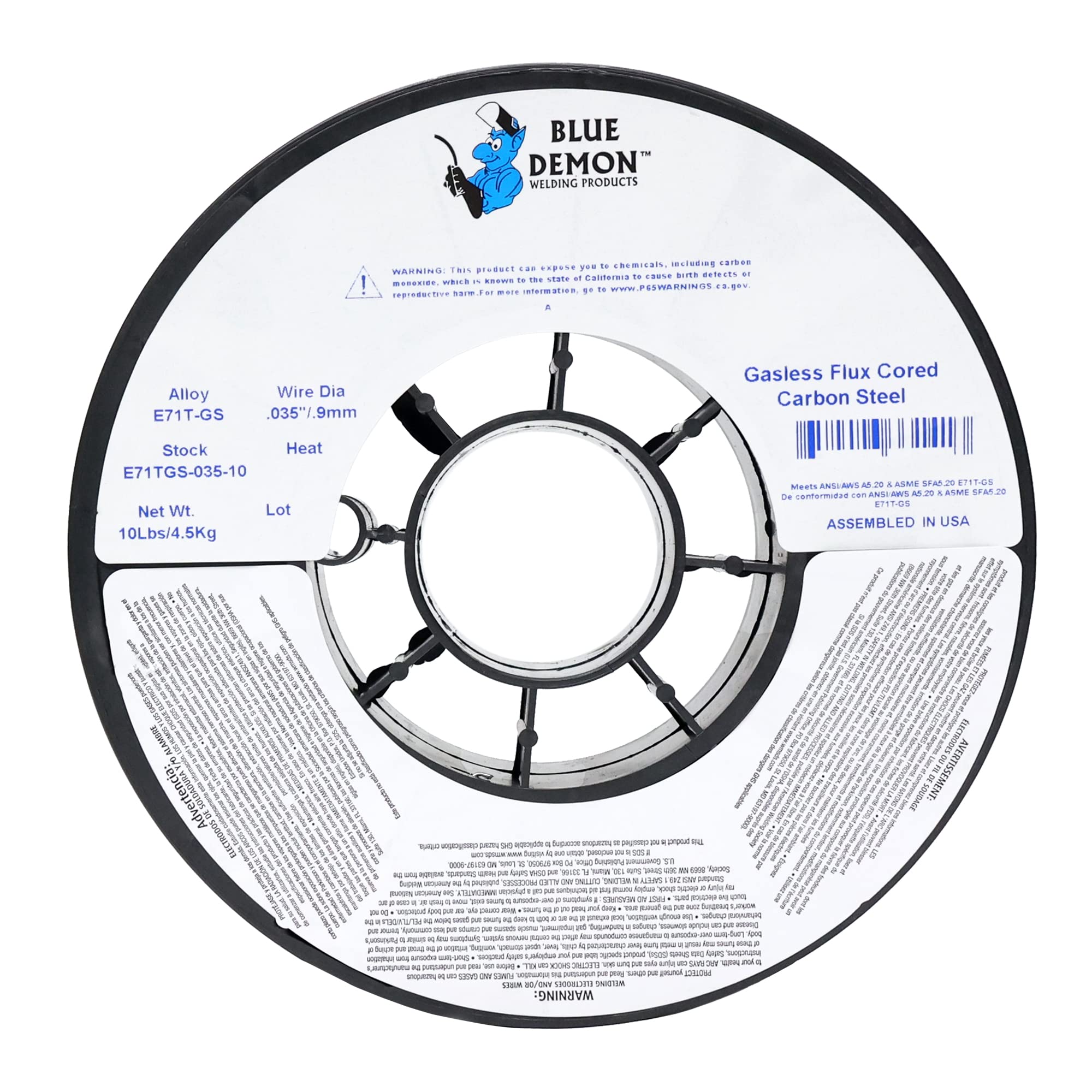 Blue Demon E71TGS .035 X 10# Spool Gasless Flux Core Welding Wire - Image 3