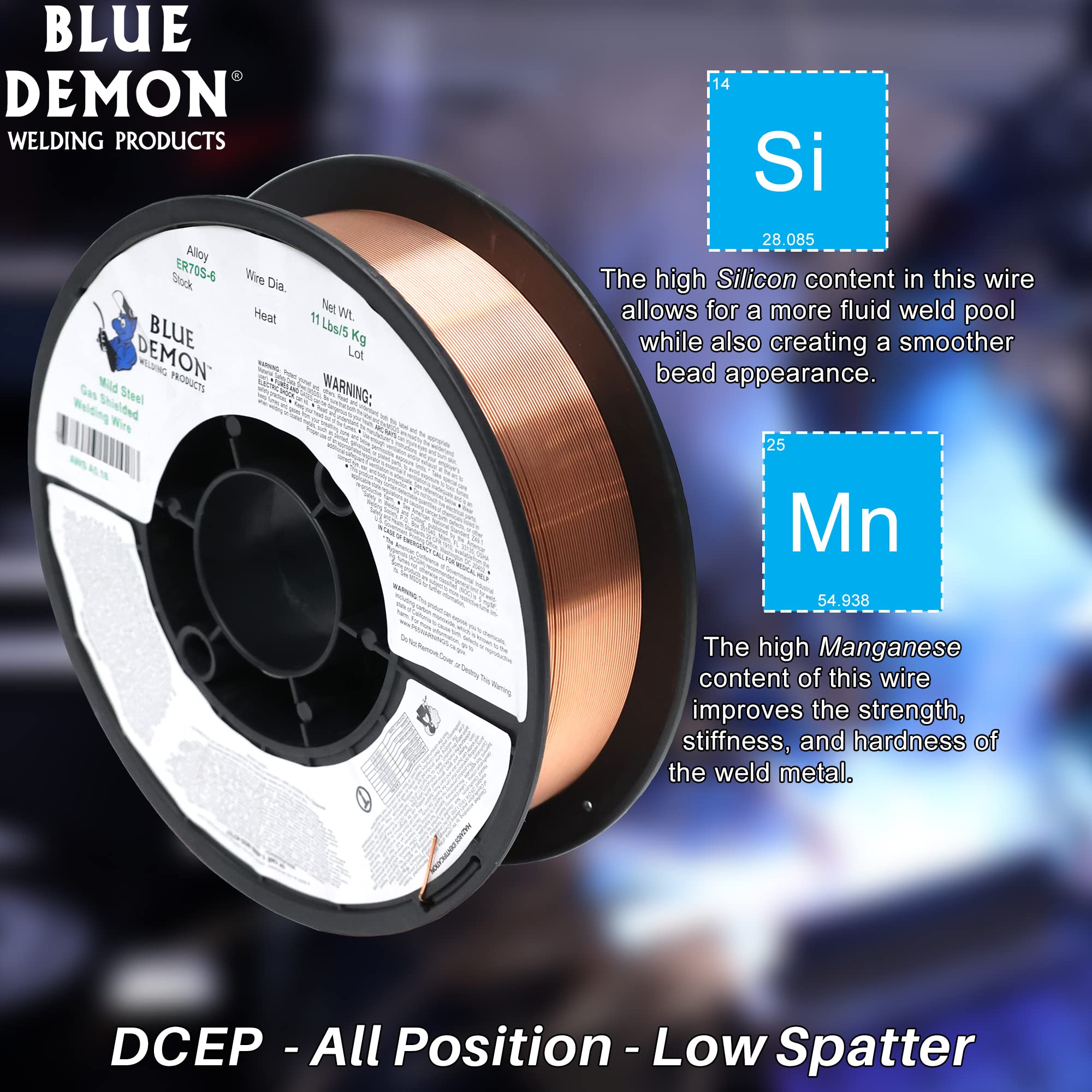 Blue Demon ER70S6 X .035 X 10 LB MIG/GMAW Carbon Steel Welding Wire, All Position, Low Spatter, Formulated to Provide Porosity-Free, X-Ray Quality Welds - Image 5