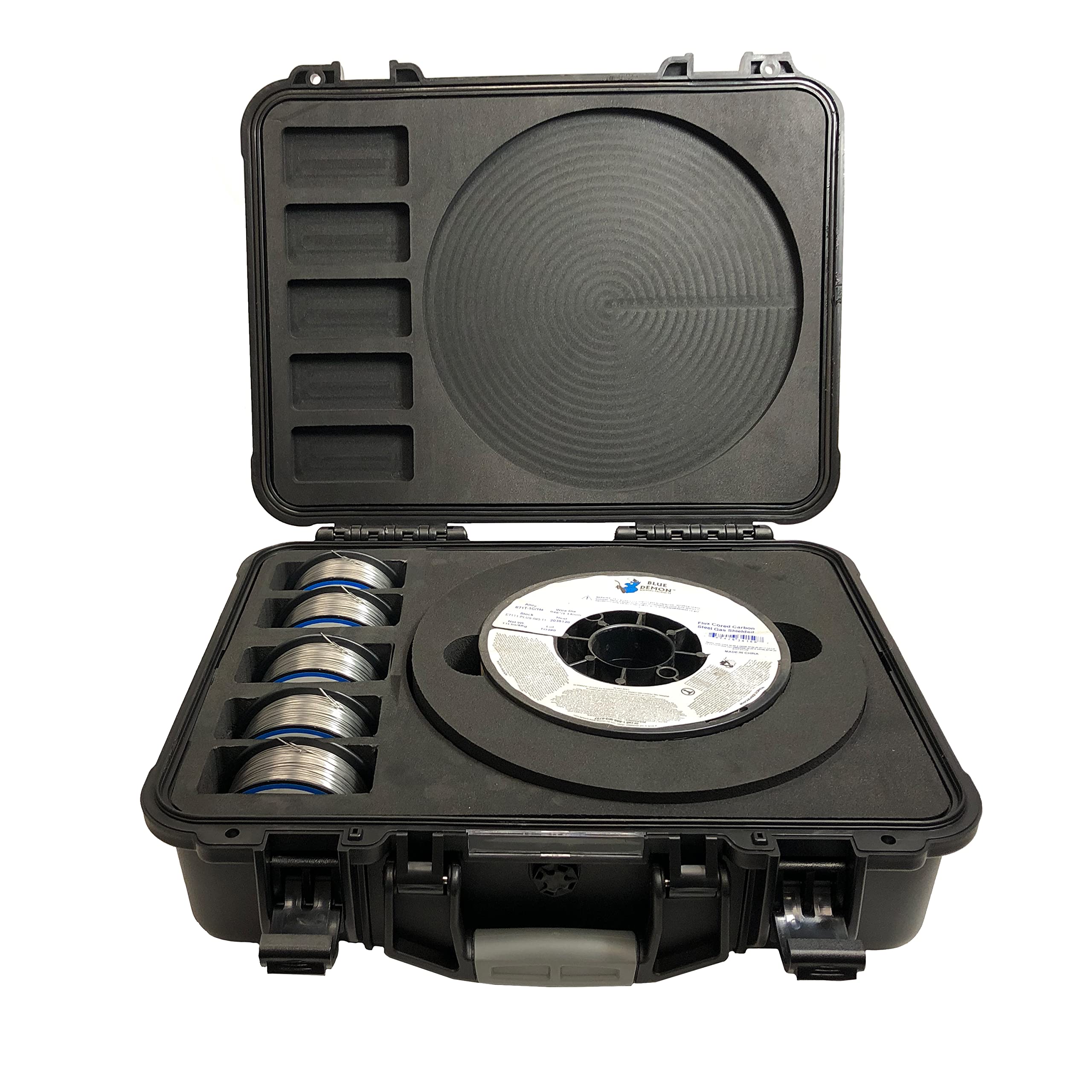 Blue Demon MIG/GMAW Wire Storage Case, Durable, Lockable, Lightweight, Holds 5 1-2 lb Spools and 1 33 lb Spool or 1 10-11 lb Spool, Air and Water Tight - Image 6