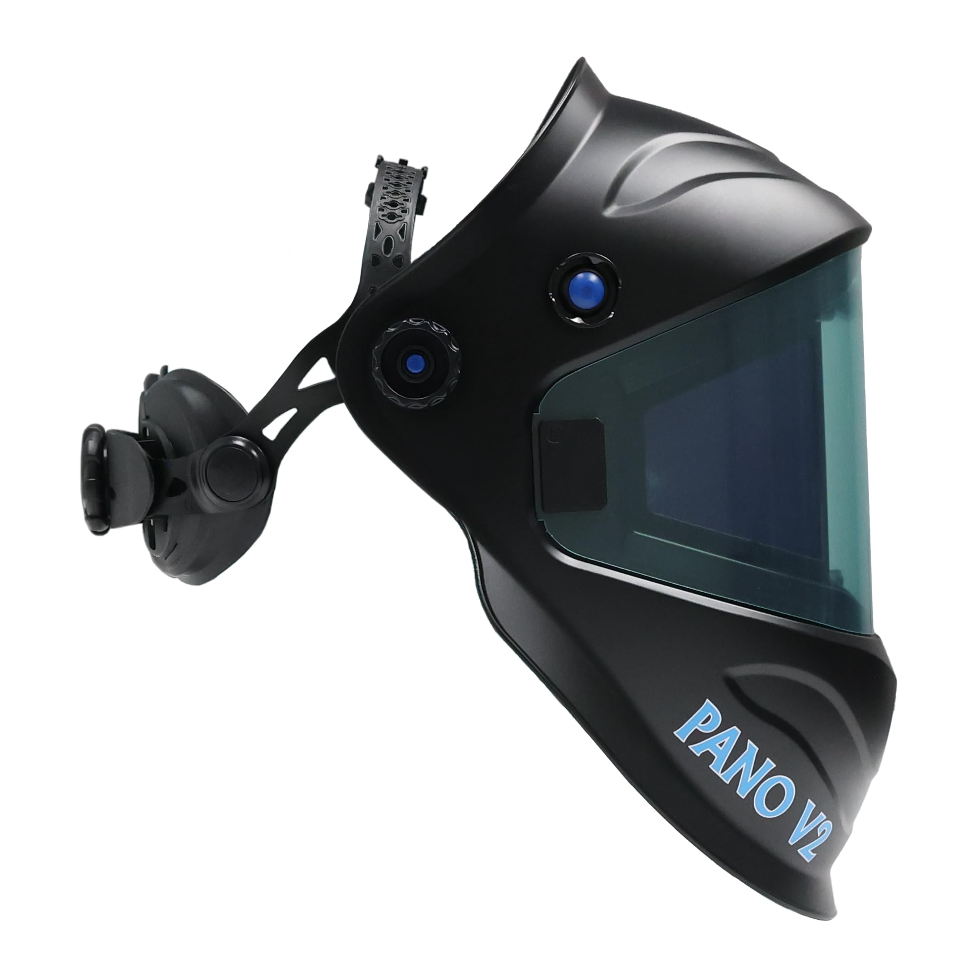 Blue Demon Pano V2 Welding Hood, 7 Arc Sensors, Auto darkening across all 3 Filters, Shades 4-13, 1/1/1/1 Optical Clarity with True View Technology (Blue Demon Pano V2 Welding Hood) - Image 5