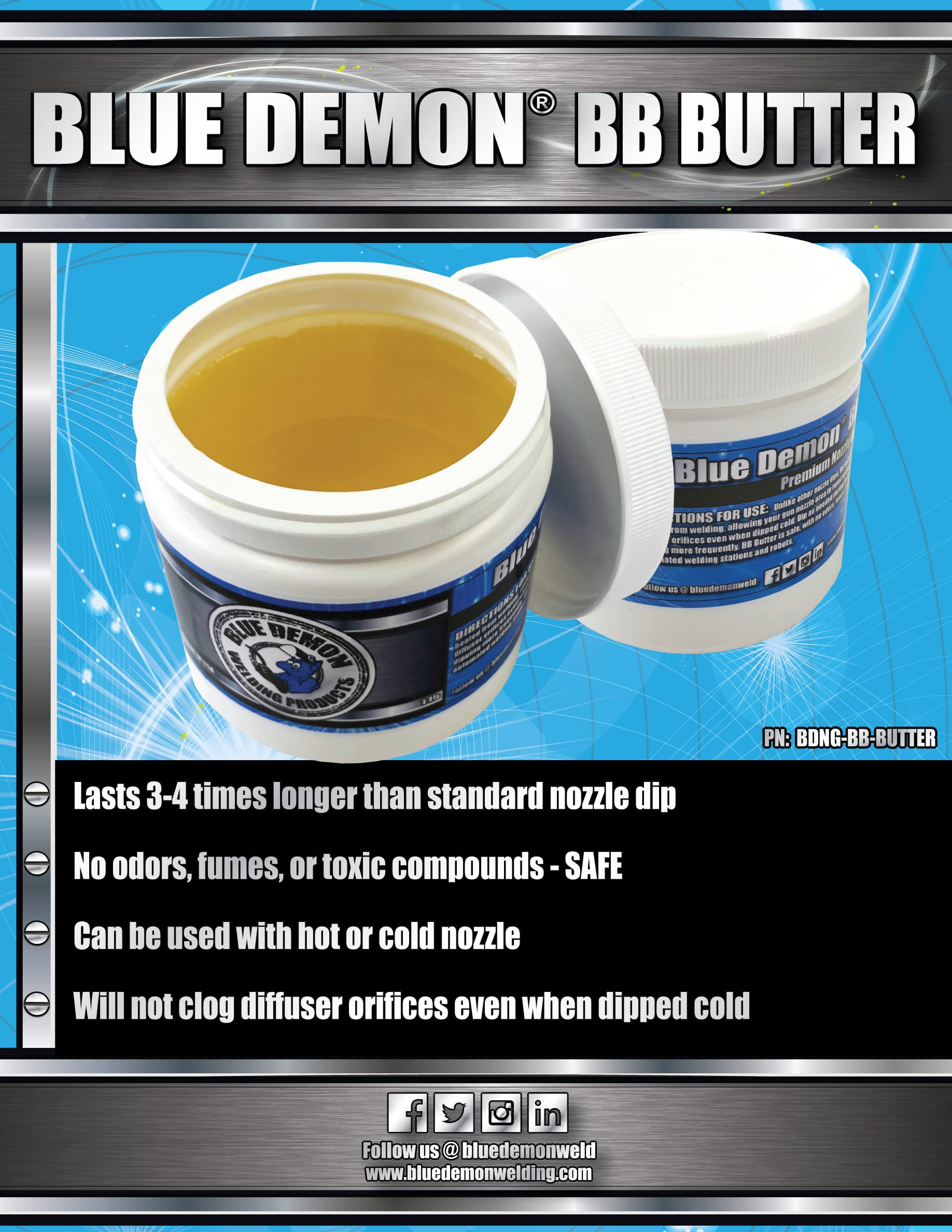 Blue Demon Premium BB Butter nozzle gel, 16oz jar - Image 3