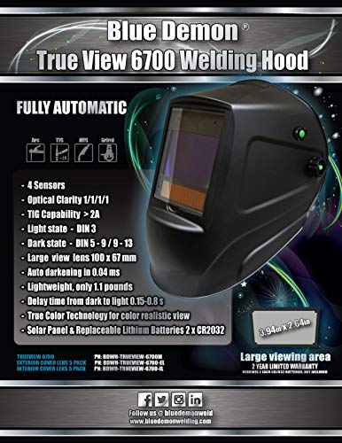 Blue Demon Trueview 6700 Welding Helmet (BDWH-TRUEVIEW-6700M) - Image 4